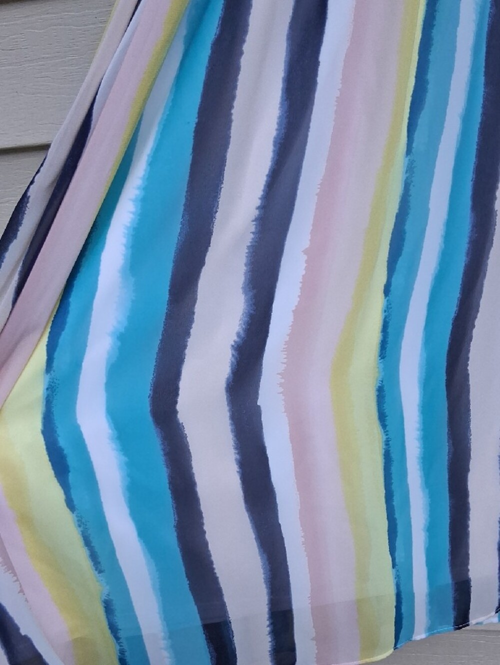 Lane Bryant Multicolor Pastel Striped‎ Wrap Midi Dress - Picture 9 of 15